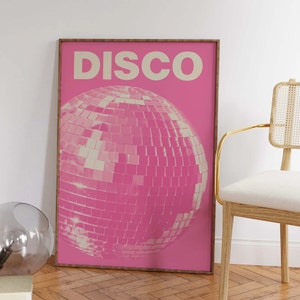 Pink Disco Print | Digital Art Download | Pink Disco Ball Exhibition ...
