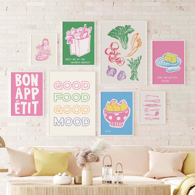 art gallery for kitchen art prints digital download... Kitchen Gallery Wall Set | 10 Printables | Digital Art Download | Cute ...