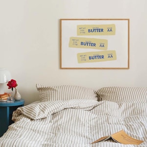 Butter Print, Digital Art Download, Cute Kitchen Decor, Butter Art Print, Trendy Wall Art, Funny Foodie Wall Art, Cooking Lover Gift image 3