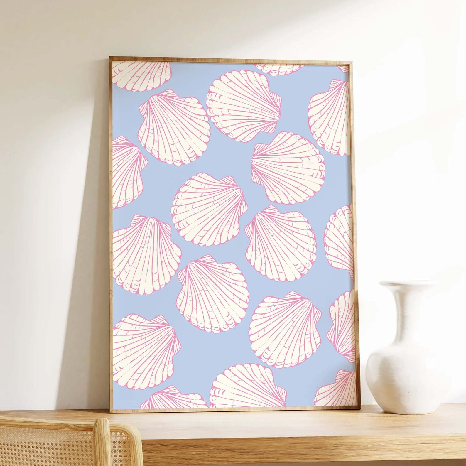 Seashells Print | Digital Art Download | Cute Summer Art Print | Girly ...
