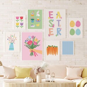 Easter Gallery Wall, Digital Art Download, 10 Printables, Cute Spring ...