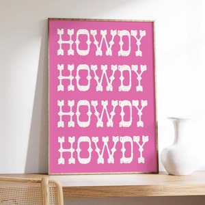 Howdy Print | Digital Art Download | Retro Cowgirl Wall Art | Country Western Art Print | Trendy Retro Cowboy Wall Art image 5