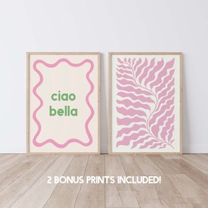 Pink Gallery Wall Set, Digital Art Download, 10 Printables, Boho Matisse Printable Art, Trendy Wall Art Set, Pink Gallery Wall image 6