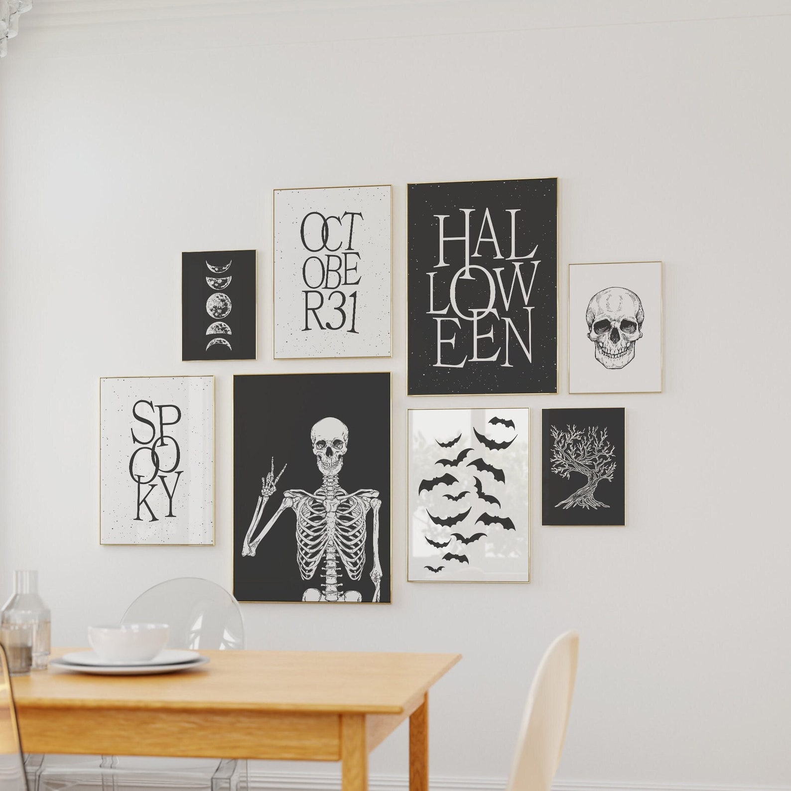 Halloween Gallery Wall Set, Digital Art Download, 10 Printables, Spooky ...