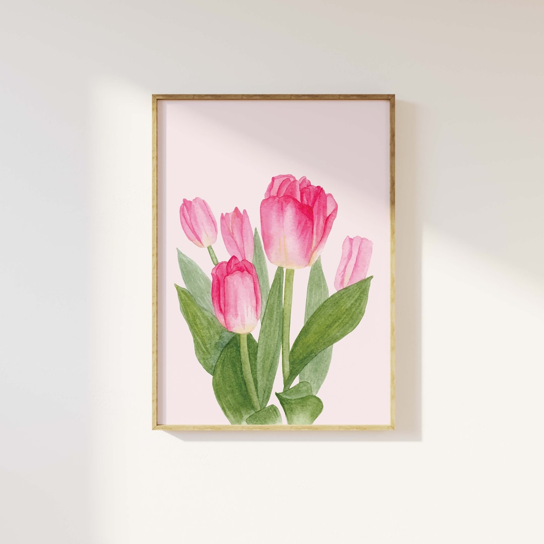 Tulips Print | Digital Art Download | Cute Floral Art Print | Colorful ...