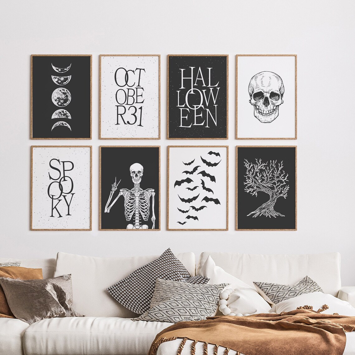 Halloween Gallery Wall Set, Digital Art Download, 10 Printables, Spooky ...