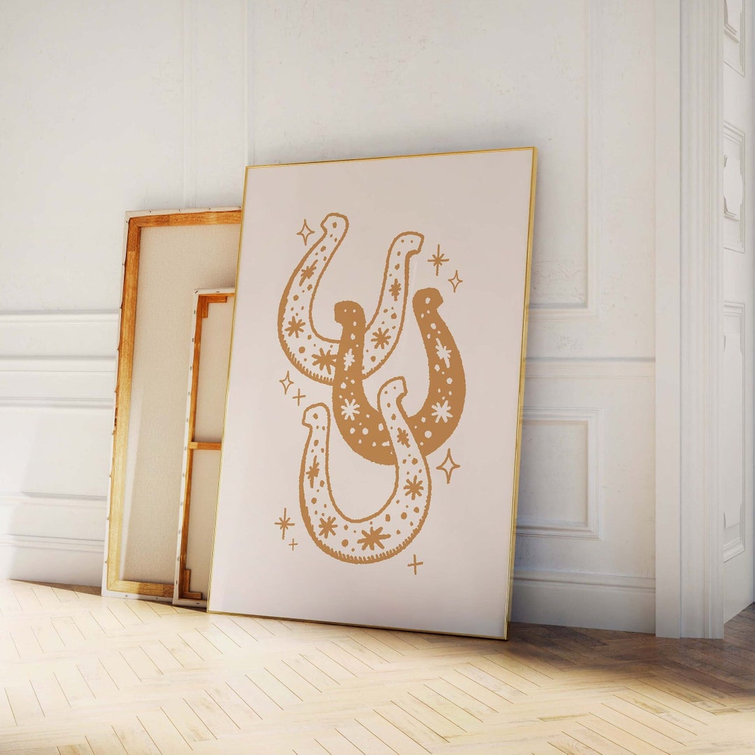 Horseshoe Print Digital Art Download Western Art Print Lucky You