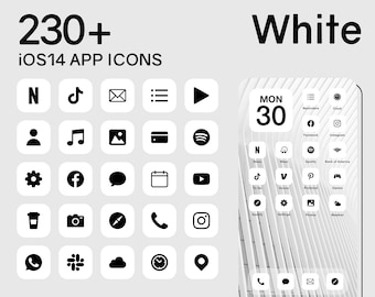 iOS White App Icons | 230+ White Minimal iOS 14 Modern Icon Pack