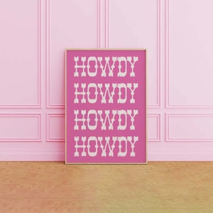 Howdy Print | Digital Art Download | Retro Cowgirl Wall Art | Country Western Art Print | Trendy Retro Cowboy Wall Art image 6