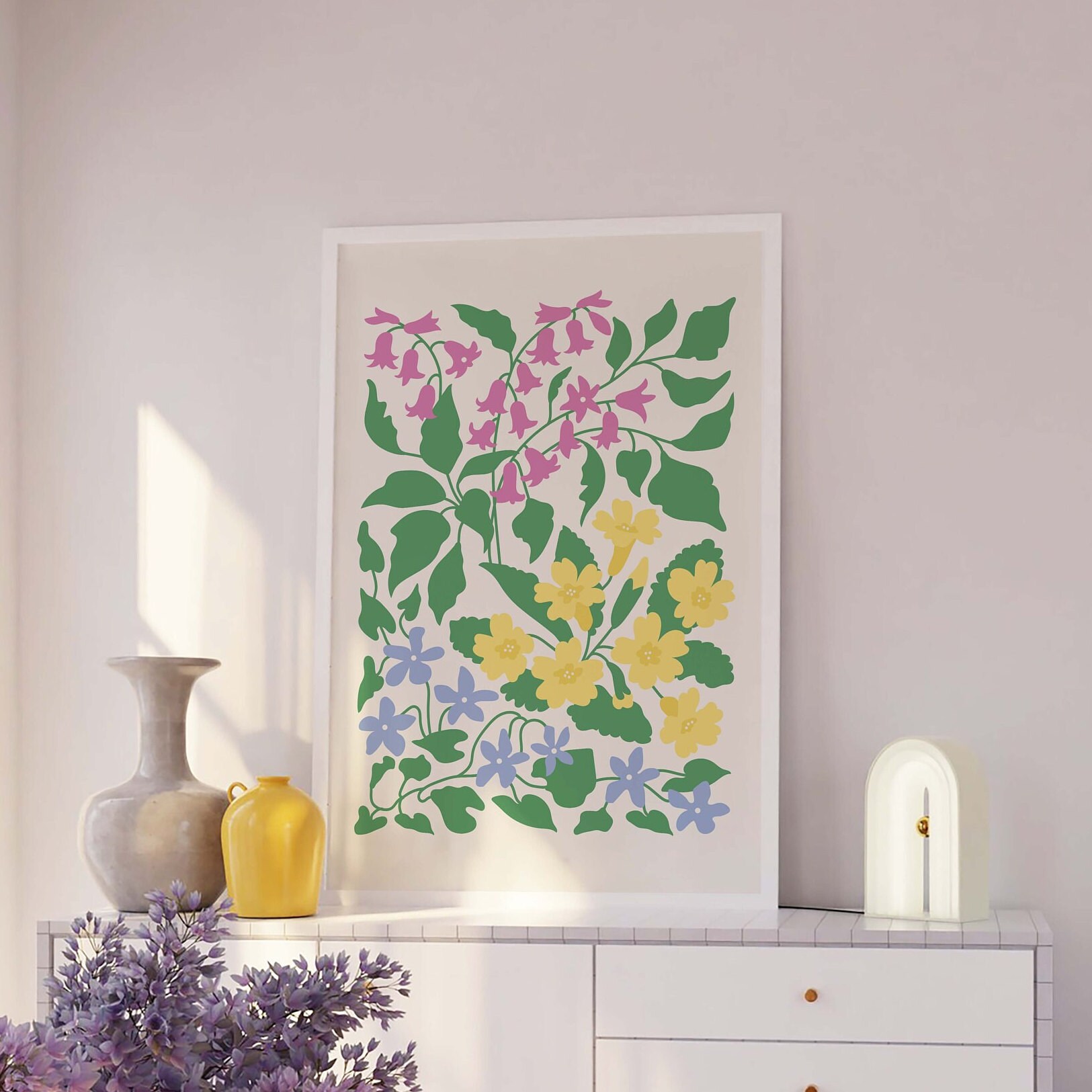 Abstract Floral Print | Digital Art Download | Cute Flower Wall Art ...