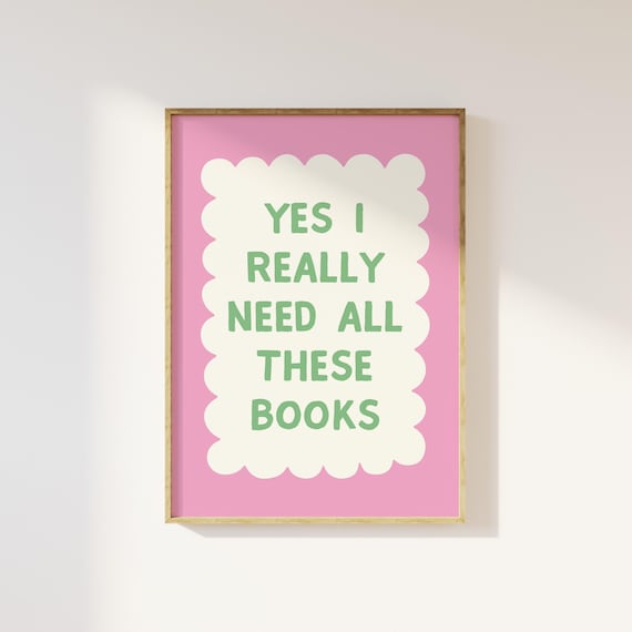 Reading Quote Print, Whimsical Bookish Wall Art, Digital Download, Cute Book Lover Decor, Aesthetic Book Club Wall Art, Cozy Book Nook Art