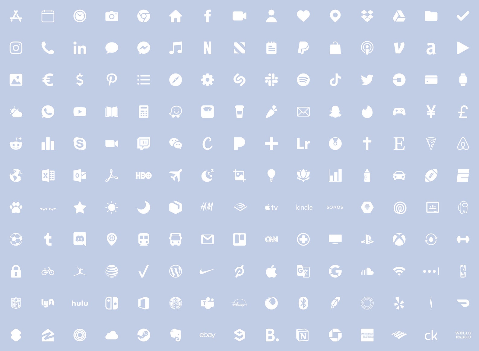 Ios Light Blue App Icons 165 Sky Powder Blue Minimal Ios 14 Etsy