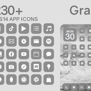 iOS Gray App Icons | 230+ Grey Minimal iOS 14 Modern Icon Pack