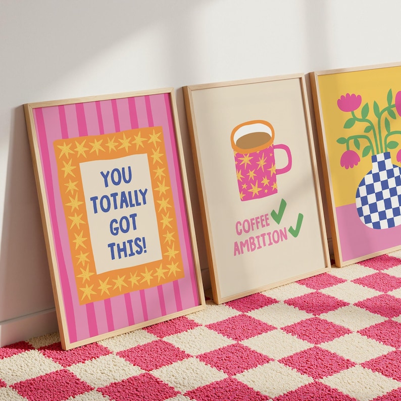 Office Wall Art Bundle, 10 Motivational Prints, Colorful Gallery Wall Set, Digital Download image 13