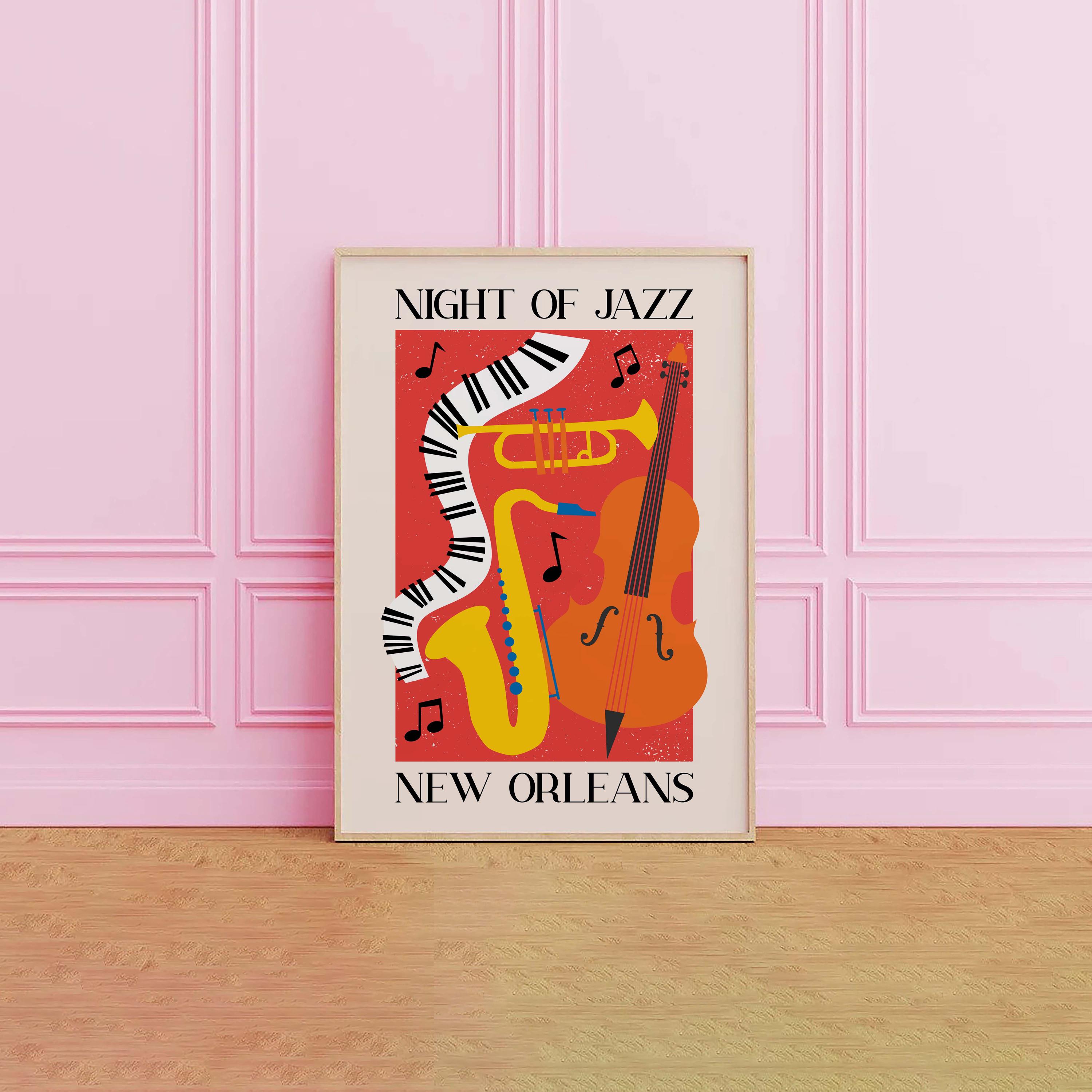 50's BURWOOD社製 ウォールデコ ジャスミュージシャン Amazon｜Saypeacher 抽象ジャズミュージシャン フレーム入りキャンバス