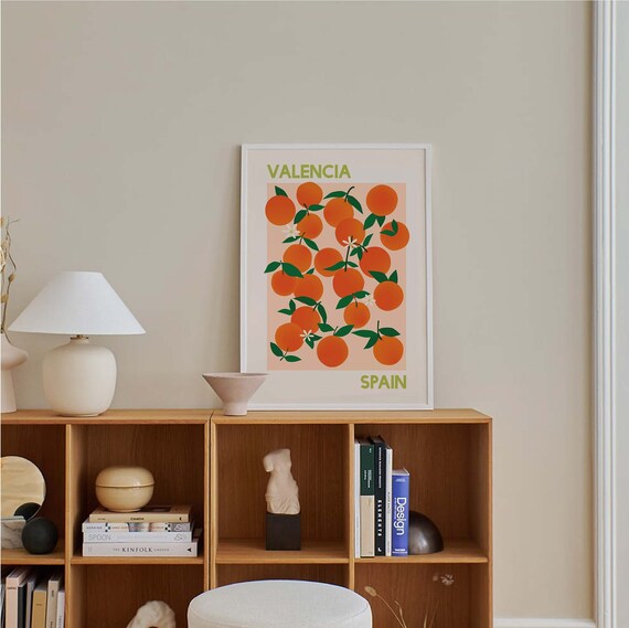 Oranges Valencia Spain Print, Digital Art Download, Orange Fruit