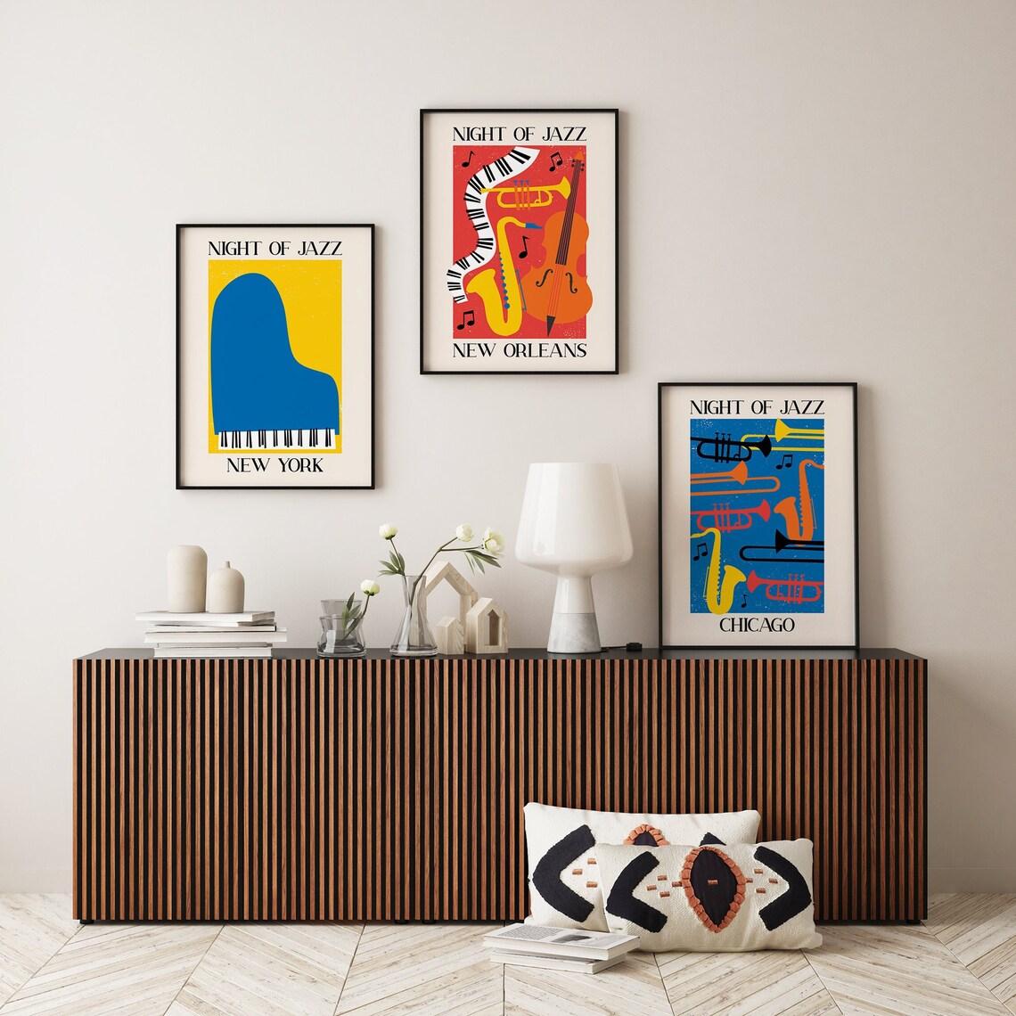 Set of 3 Jazz Night Prints Digital Art Downloads New - Etsy