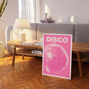Pink Disco Print | Digital Art Download | Pink Disco Ball Exhibition ...