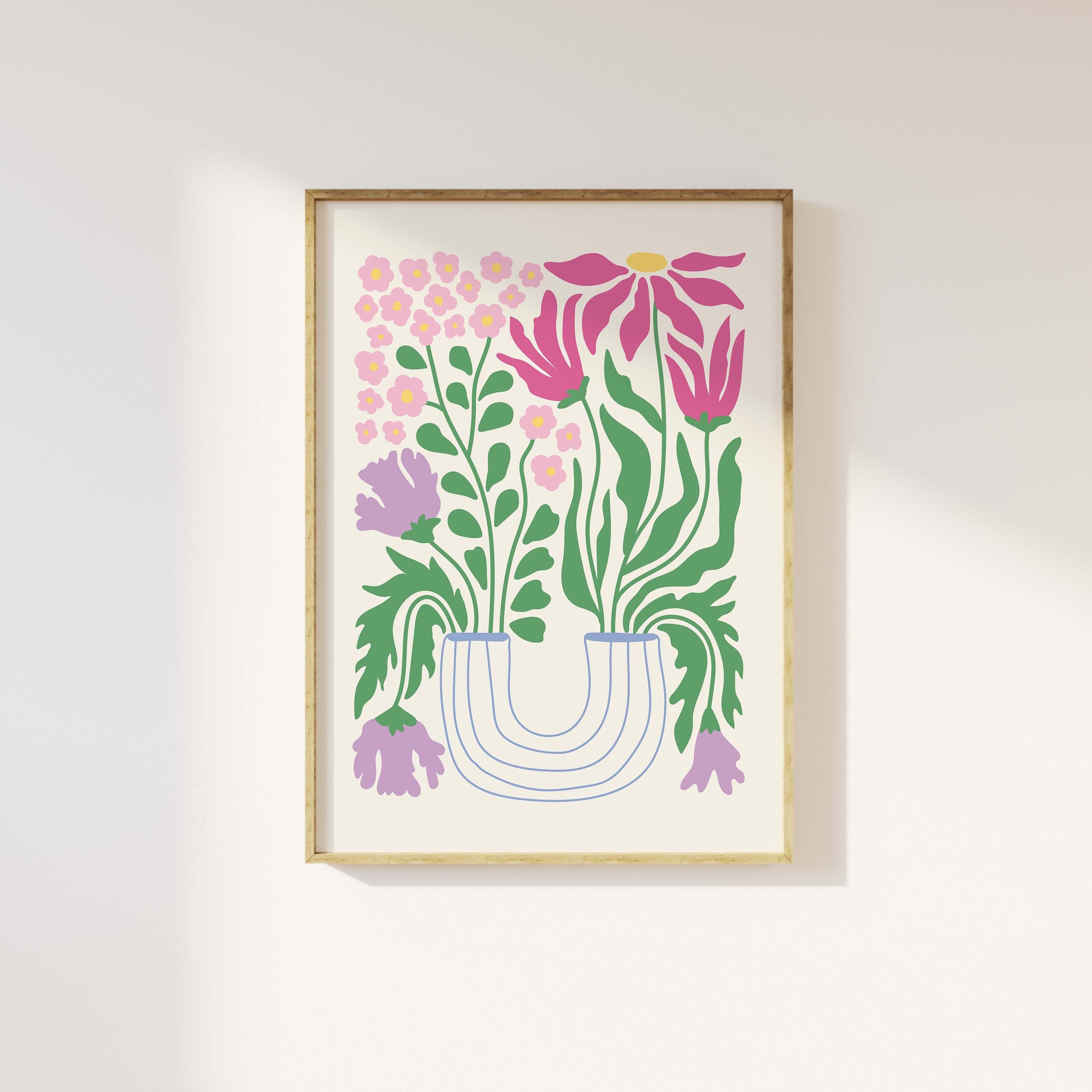Abstract Floral Print | Digital Art Download | Cute Flower Wall Art ...