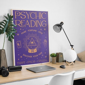 Psychic Reading Digital Art Download | Vintage Purple Magic Fortune ...