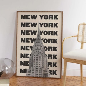 New York City Travel Print Digital Art Download Black and - Etsy