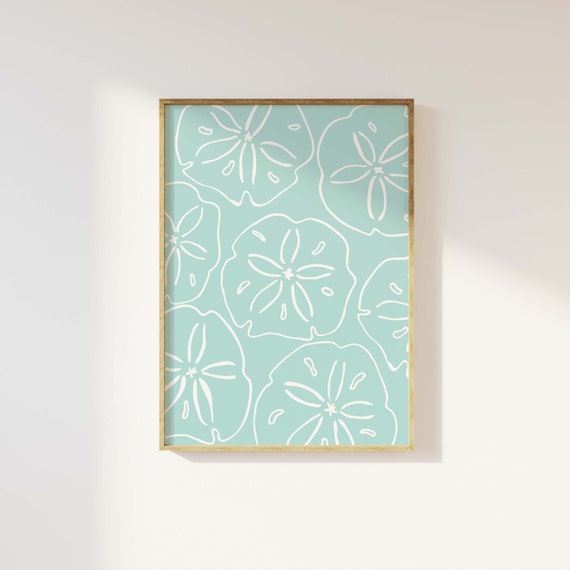 Sand Dollar Print | Digital Art Download | Cute Summer Art Print | Girly Wall Art | Trendy Beach House Decor | Coastal Wall Art
