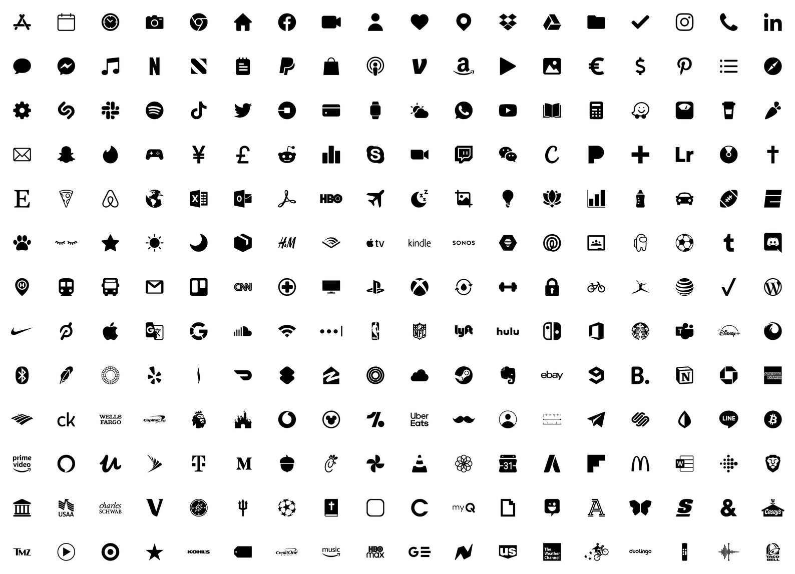 Ios Black & White App Icons Set 460 Black White Minimal Ios Etsy