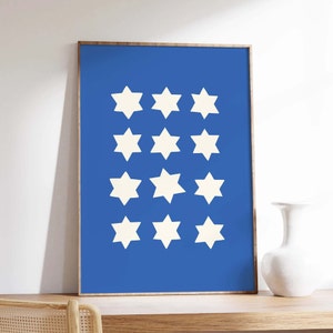 Star of David Print | Digital Art Download | Cute Hanukkah Wall Art ...