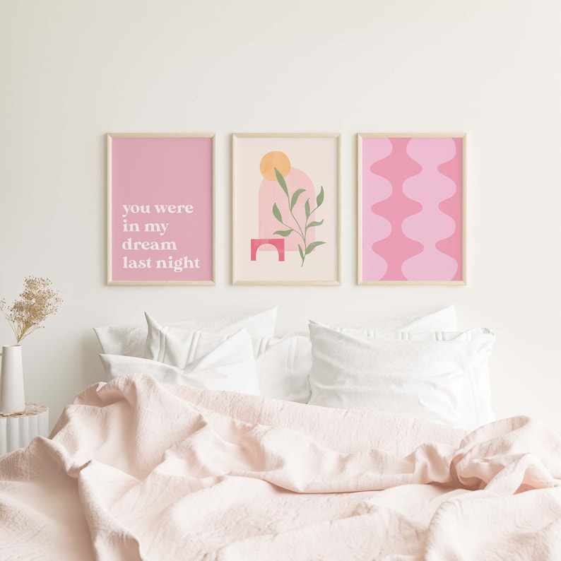 Pink Gallery Wall Set, Digital Art Download, 10 Printables, Boho Matisse Printable Art, Trendy Wall Art Set, Pink Gallery Wall image 4