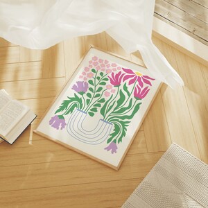 Abstract Floral Print | Digital Art Download | Cute Flower Wall Art ...