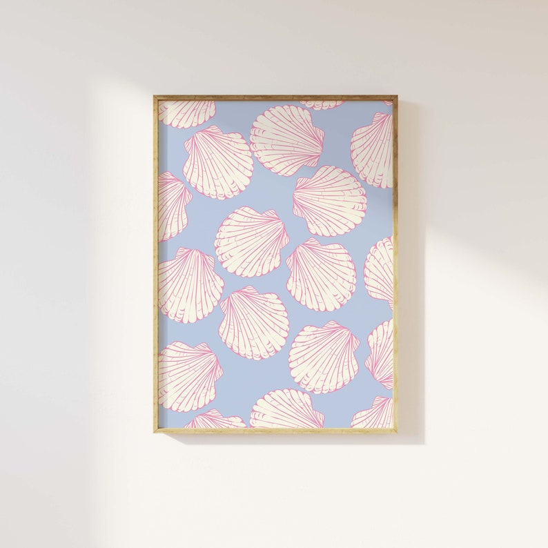 Seashells Print | Digital Art Download | Cute Summer Art Print | Girly ...