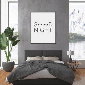 Goodnight Print, Bedroom Print, Bedroom Decor, Home Wall Art