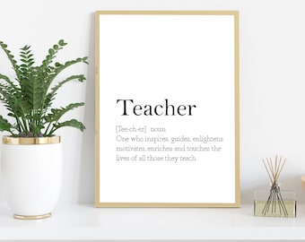 Teacher Definition, Teacher Wall Art, Teacher Poster, Teacher Gift
