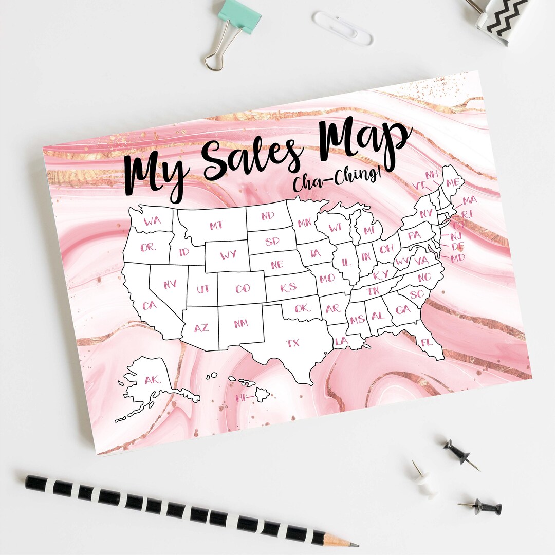 Etsy Color Map Etsy Sales Map, Sales Tracker, Colouring Map - Etsy