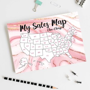 Etsy Sales Map, Sales Tracker, Coloring Map