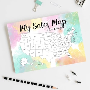Carte des ventes Etsy, suivi des ventes, carte à colorier, carte du monde imprimable