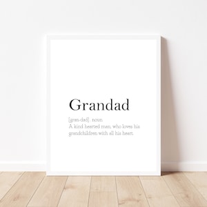 Grandad Definition, Grandad Print, Fathers Day Gift, Gift for Grandad