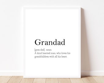 Grandad Definition, Grandad Print, Fathers Day Gift, Gift for Grandad