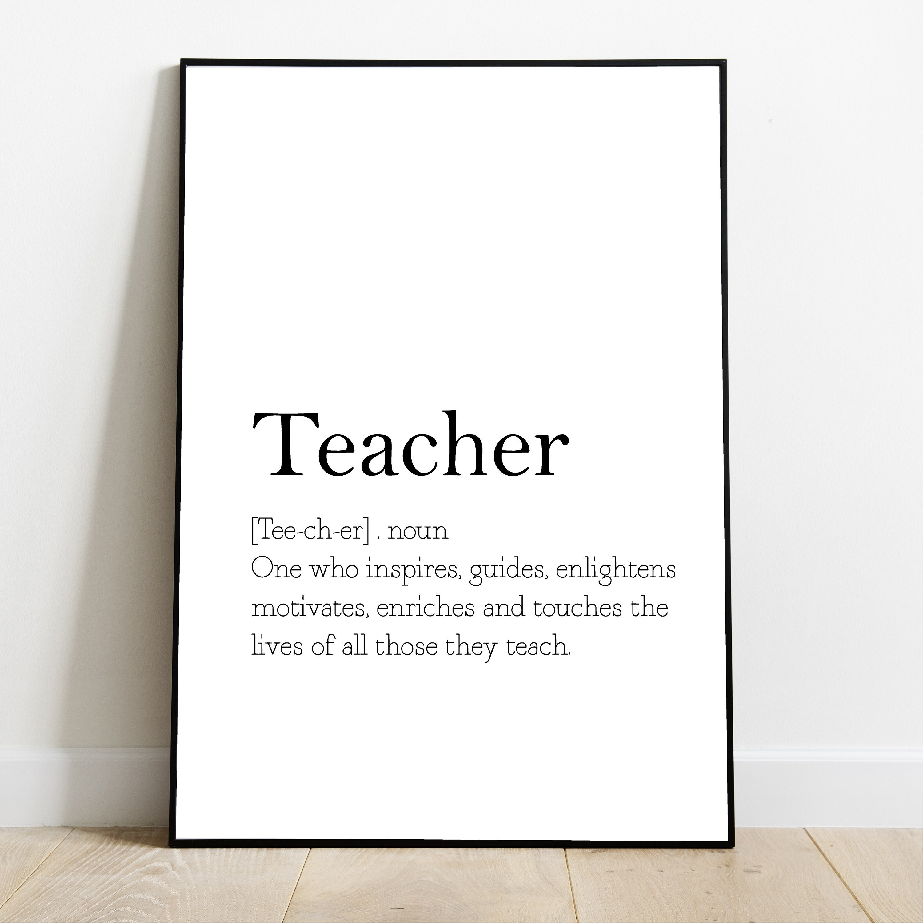 Teacher Definition Teacher Wall Art Teacher Poster Teacher Etsy