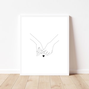 Pinky Promise, Pinky Swear, Minimalist wall art, Love Print
