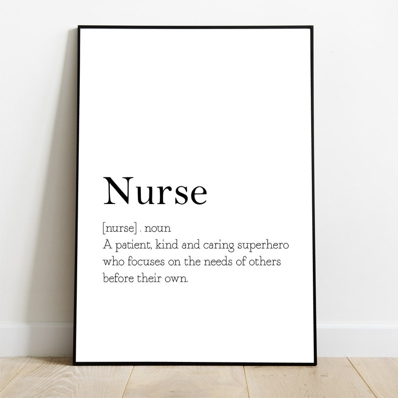 Nurse Definition, Nurse Print, Dictionary Print, Gift for Nurse Etsy