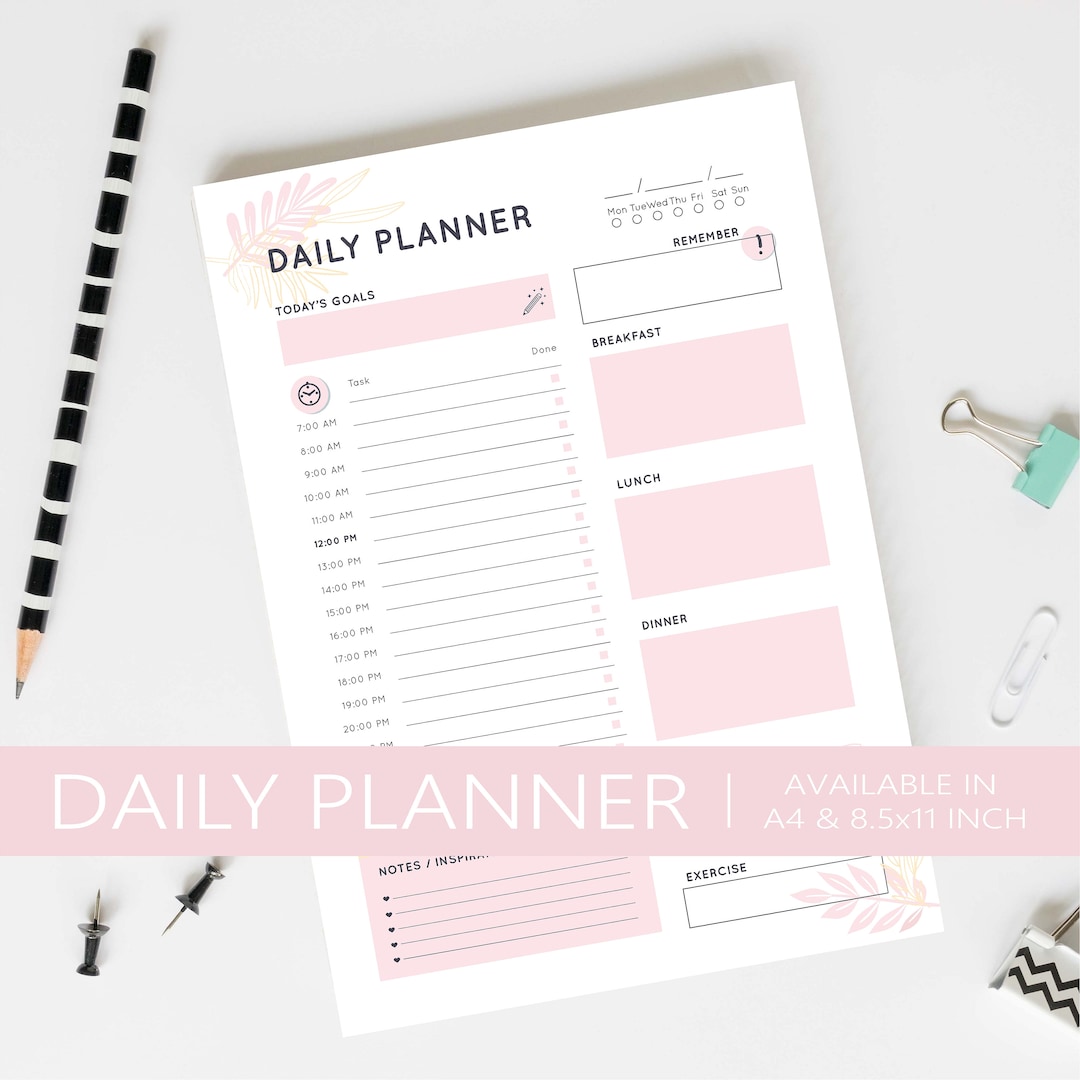 Daily Planner, Daily to Do List, Printable Planner, Digital Planner - Etsy