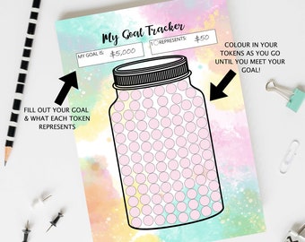 Saving Tracker, Savings Goal, Goal Planner, Printable Planner