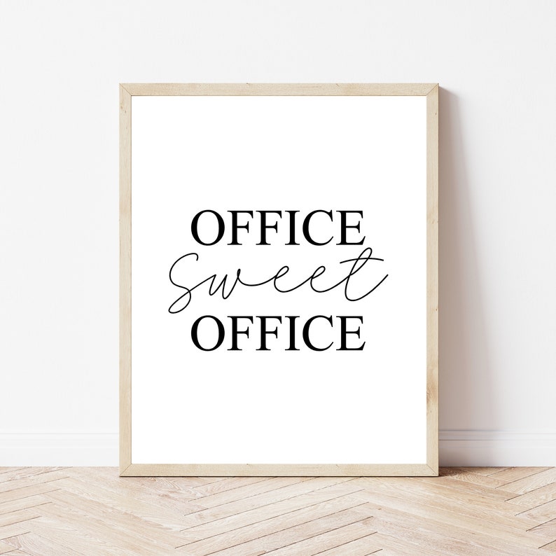 Office Sweet Office, Home Office, Printable Art, Office Decor image 3