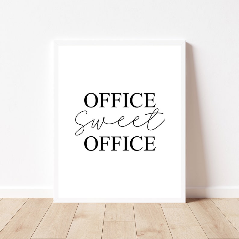 Office Sweet Office, Home Office, Printable Art, Office Decor image 2