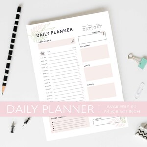 Daily Planner, Daily To Do List, Day Planner for Work, Printable Planner
