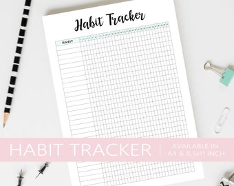 Habit Tracker Printable, Bullet Journal Habit Tracker, Circle Habit Tracker, Habit Planner