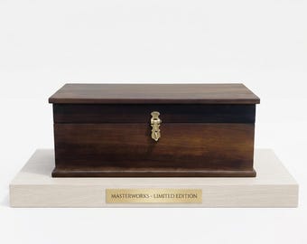 Wood Memory Box: Stained Keepsake Box with Hinged Lid