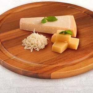 Teak Round Cutting Board With Juice Groove, Serving Board, Large Round Chopping Board, Pizza Board, Pizza Platters,