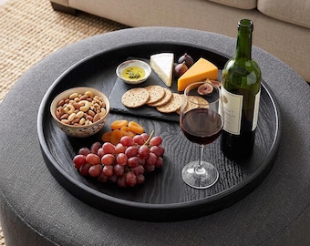 Ottoman Tray Large, Farmhouse tray, Wooden tray, Breakfast tray, Kitchen tray, Serving Tray, Wood Tray, Wedding decor, Round Ottoman Trays